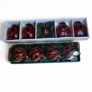 VTG Lot 2 Packs Ladybug Decorative Candles Novelty